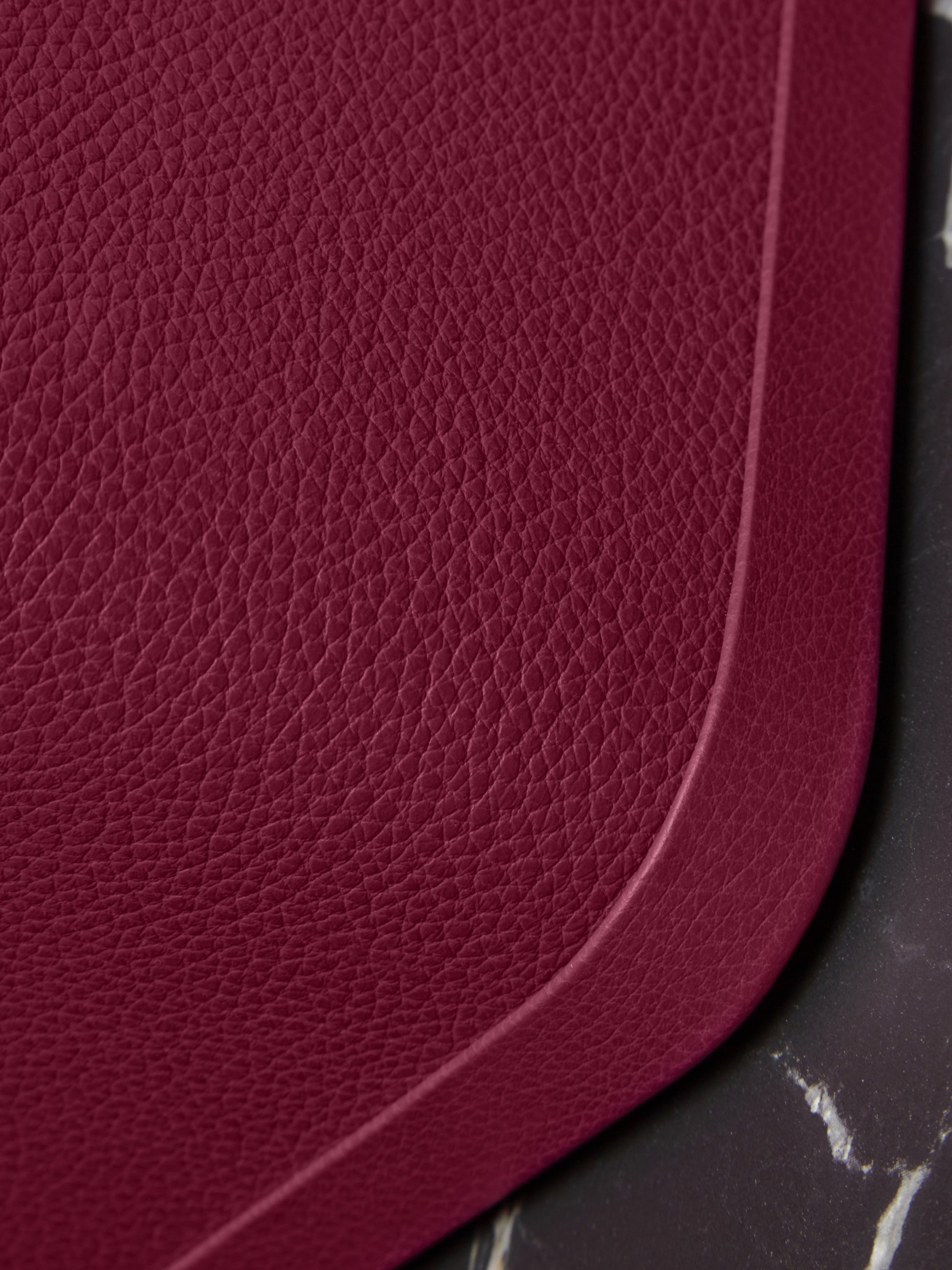 Atelier Verdi medium pink leather vanity case, corner detail